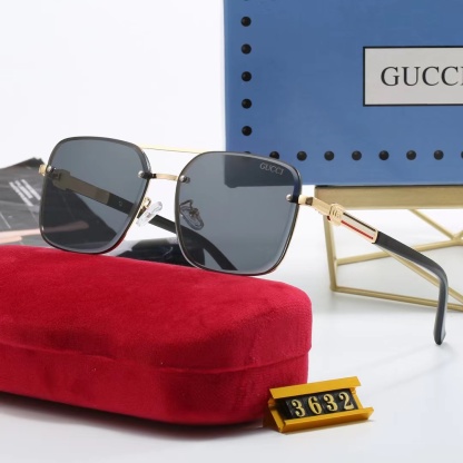 GG SQUARE GRADIENT VINTAGE GOLD METAL SUNGLASSES BLACK