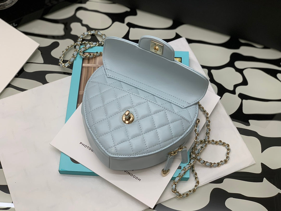 ChanelMini Heart Bag Grey For Women 7in/18cm AS3191 B07958