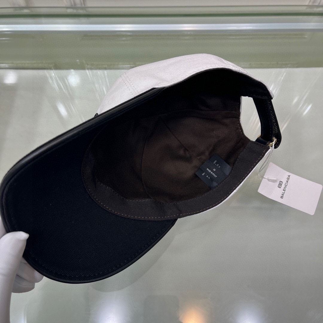 BALENCIAGA LOGO FRONT CAP WHITE