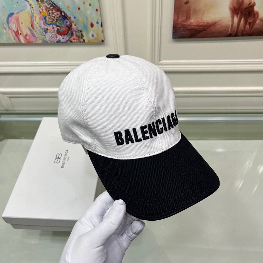 BALENCIAGA LOGO FRONT CAP WHITE