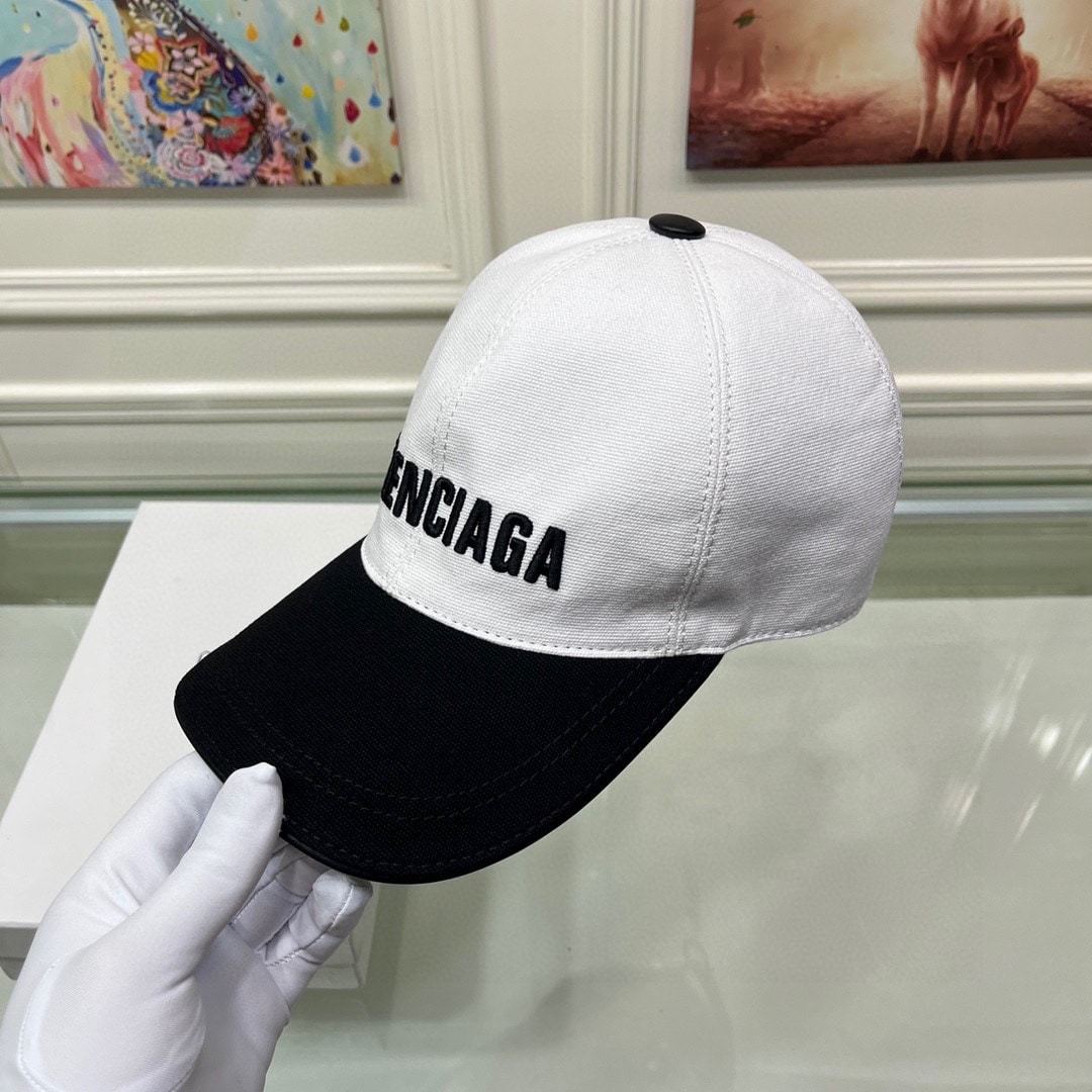 BALENCIAGA LOGO FRONT CAP WHITE