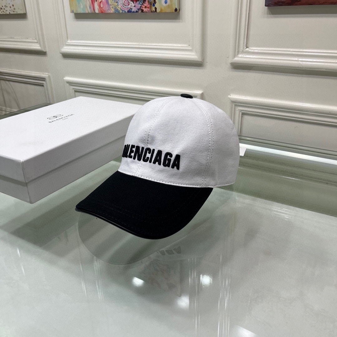 BALENCIAGA LOGO FRONT CAP WHITE