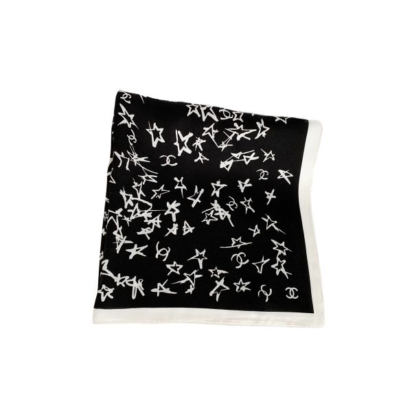 CC SILK CC STAR SCARF BLACK