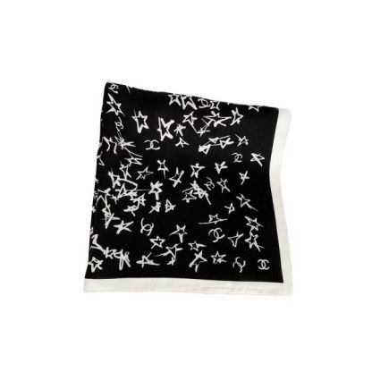CC SILK CC STAR SCARF BLACK