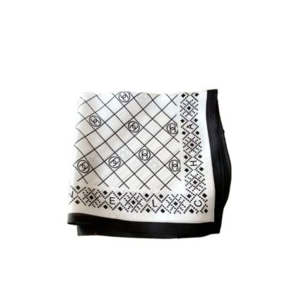 CC SQUARE SCARF SILK TWILL WHITE
