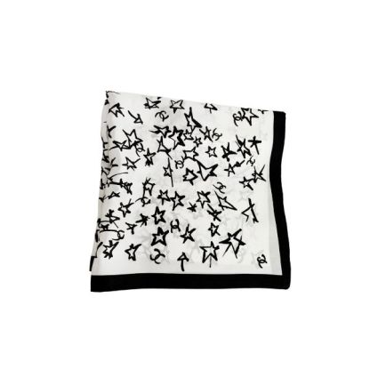 CC SILK CC STAR SCARF WHITE