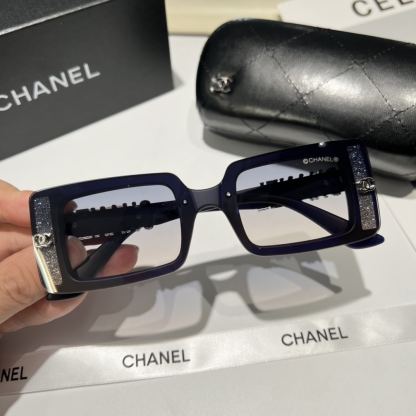 CC RECTANGLE SHINY DESIGN GRADIENT SUNGLASSES DEEP BLUE