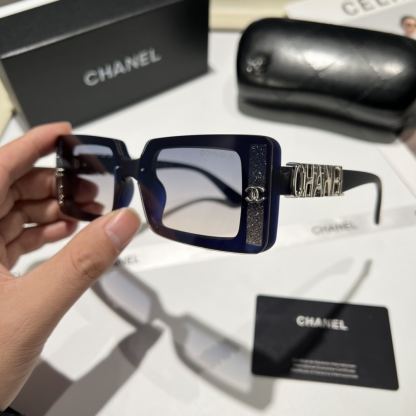 CC RECTANGLE SHINY DESIGN GRADIENT SUNGLASSES DEEP BLUE