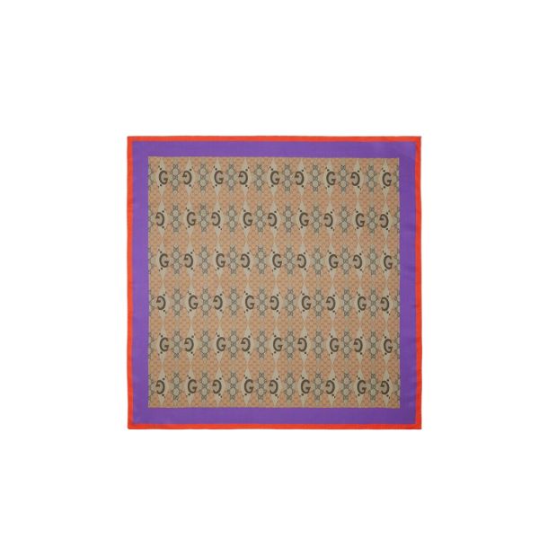 GG GG PATCHWORK BACKGAMMON PRINT SCARF ‎721265 3G001 9870
