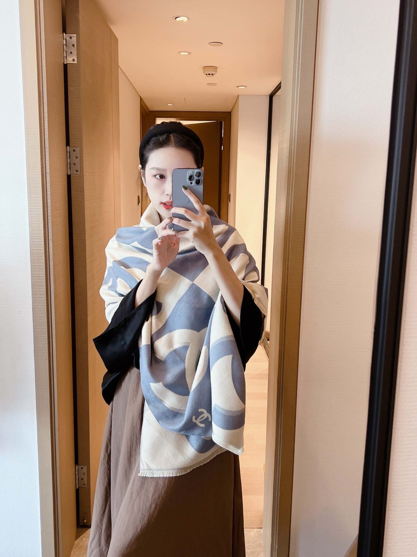 CC CC LOGO SCARF BLUE