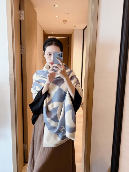 CC CC LOGO SCARF BLUE
