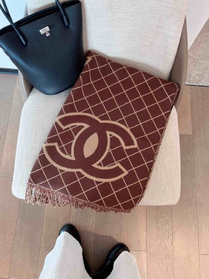CC CASHMERE SHEARLING SCARF BROWN