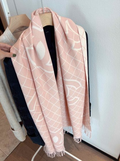 CC CASHMERE SHEARLING SCARF PINK