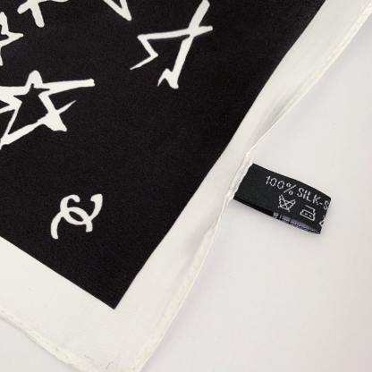 CC SILK CC STAR SCARF BLACK