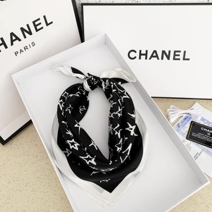 CC SILK CC STAR SCARF BLACK