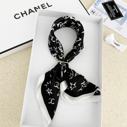 CC SILK CC STAR SCARF BLACK