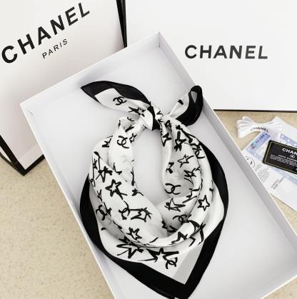 CC SILK CC STAR SCARF WHITE