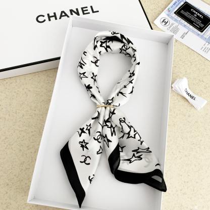 CC SILK CC STAR SCARF WHITE