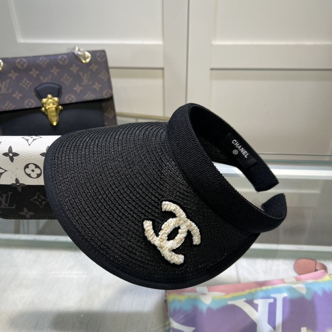 CC STRAW CC VISOR HAT BLACK