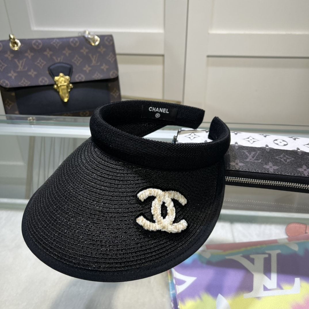 CC STRAW CC VISOR HAT BLACK