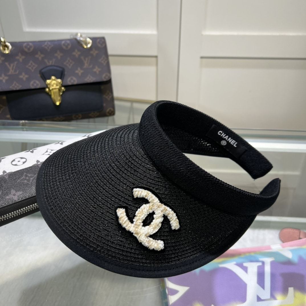 CC STRAW CC VISOR HAT BLACK