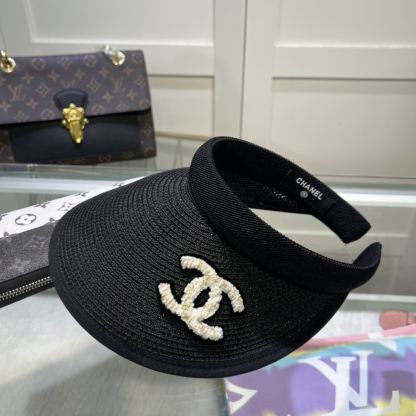 CC STRAW CC VISOR HAT BLACK
