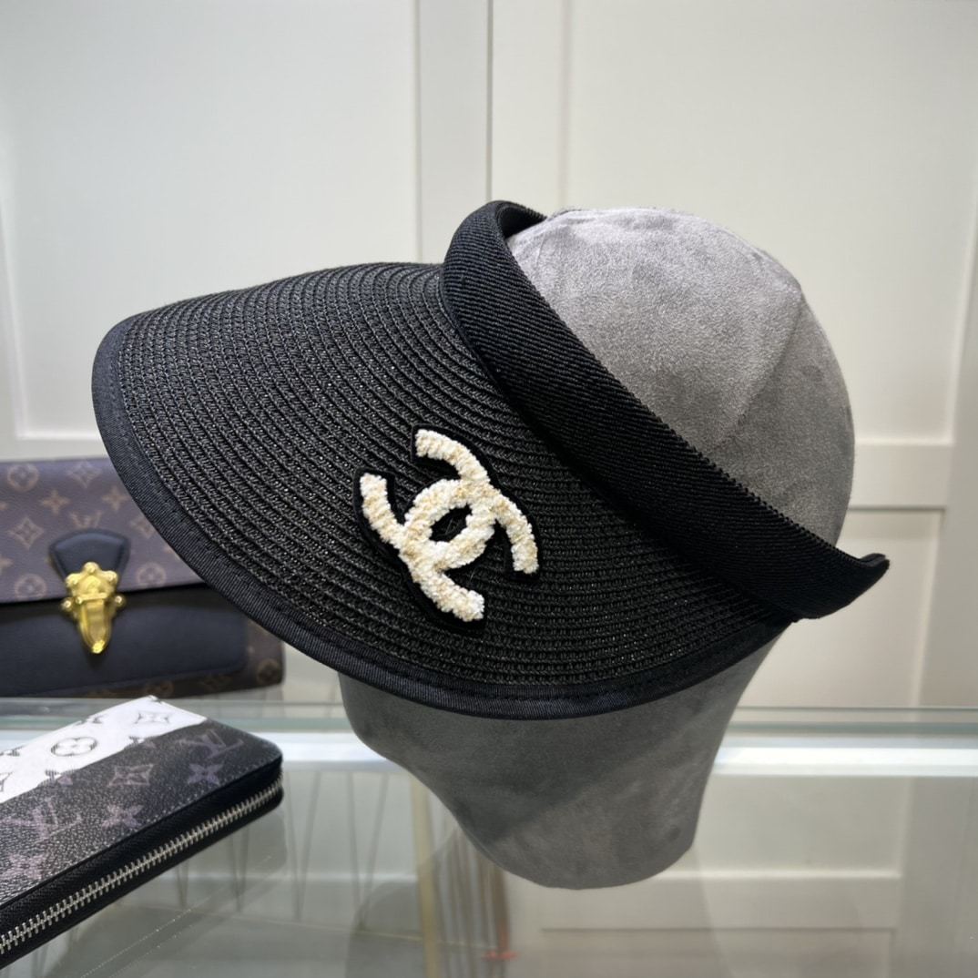 CC STRAW CC VISOR HAT BLACK