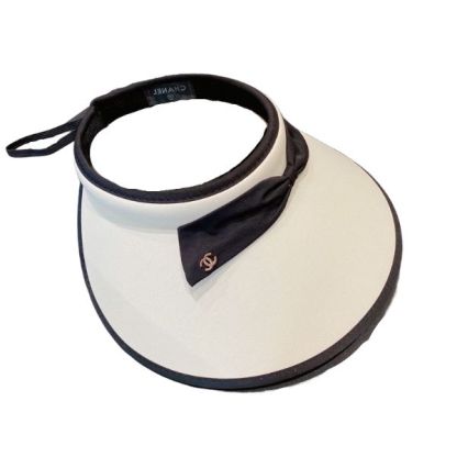CC BOW TIE VISOR HAT WHITE