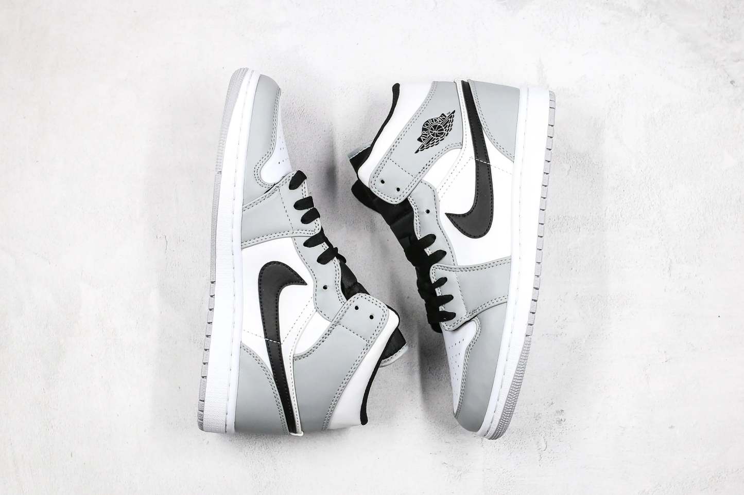 Designer Jordan 1 Mid “Light Smoke Grey” High Q ( Customs And Box ), Jordan 1 Sneakers FREE SHIPPING