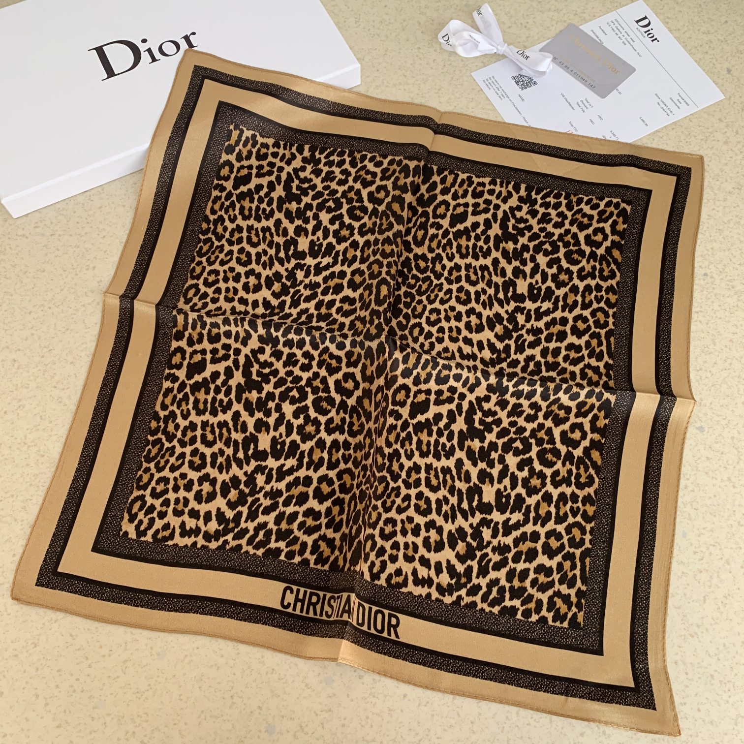 DOR DORTWIN MIZZA SQUARE SCARF BEIGE