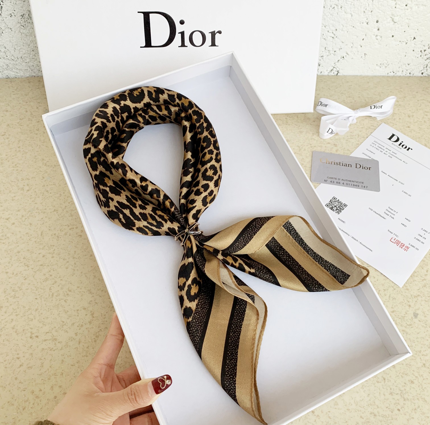 DOR DORTWIN MIZZA SQUARE SCARF BEIGE