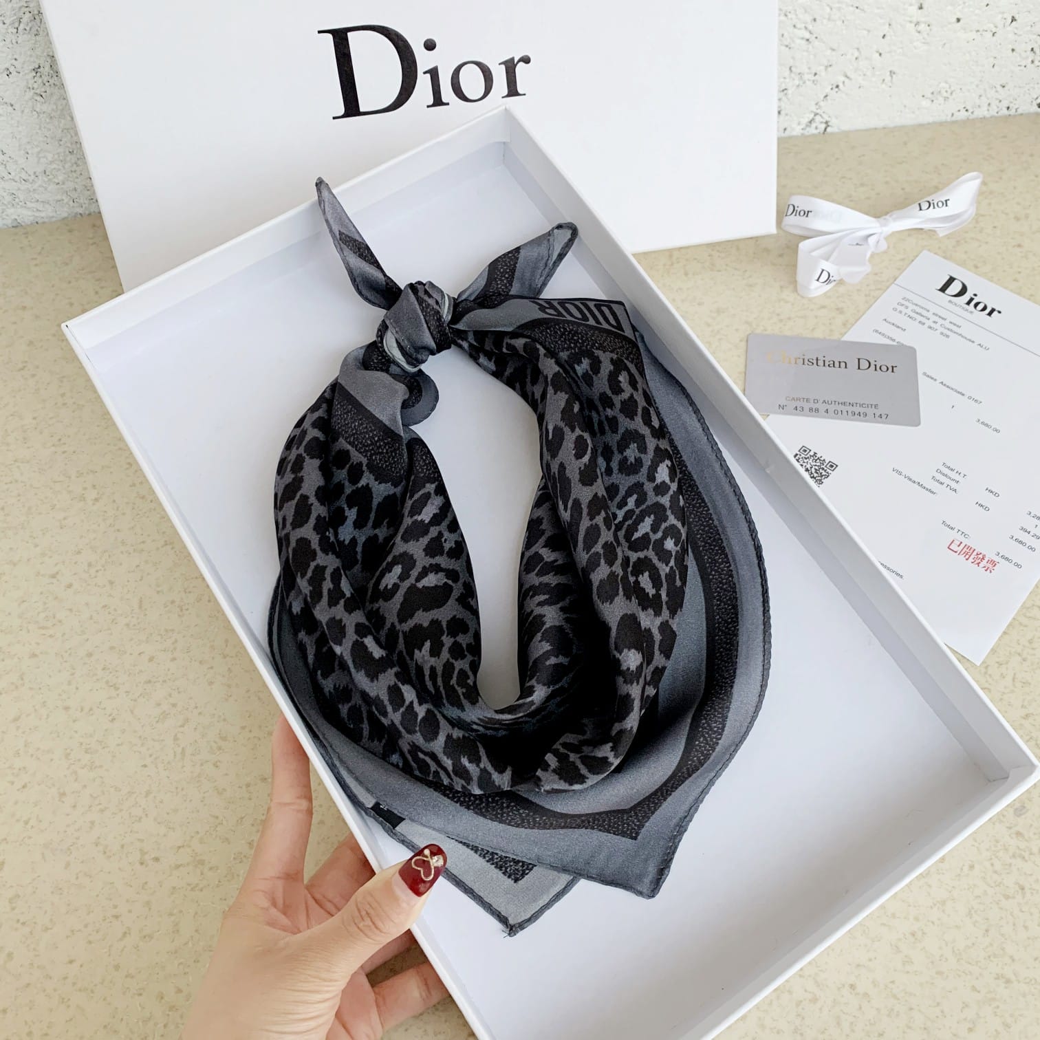 DOR DORTWIN MIZZA SQUARE SCARF BLACK