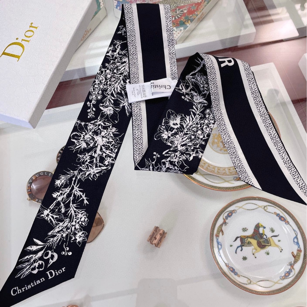 DOR TOILE DE JOUY FLOWERS MITZAH SCARF BLACK