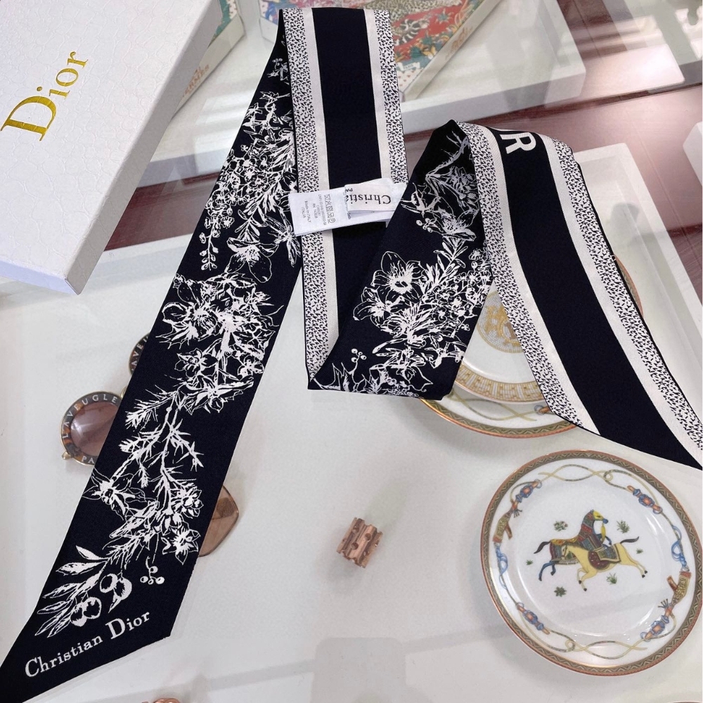 DOR TOILE DE JOUY FLOWERS MITZAH SCARF BLACK