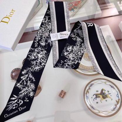 DOR TOILE DE JOUY FLOWERS MITZAH SCARF BLACK