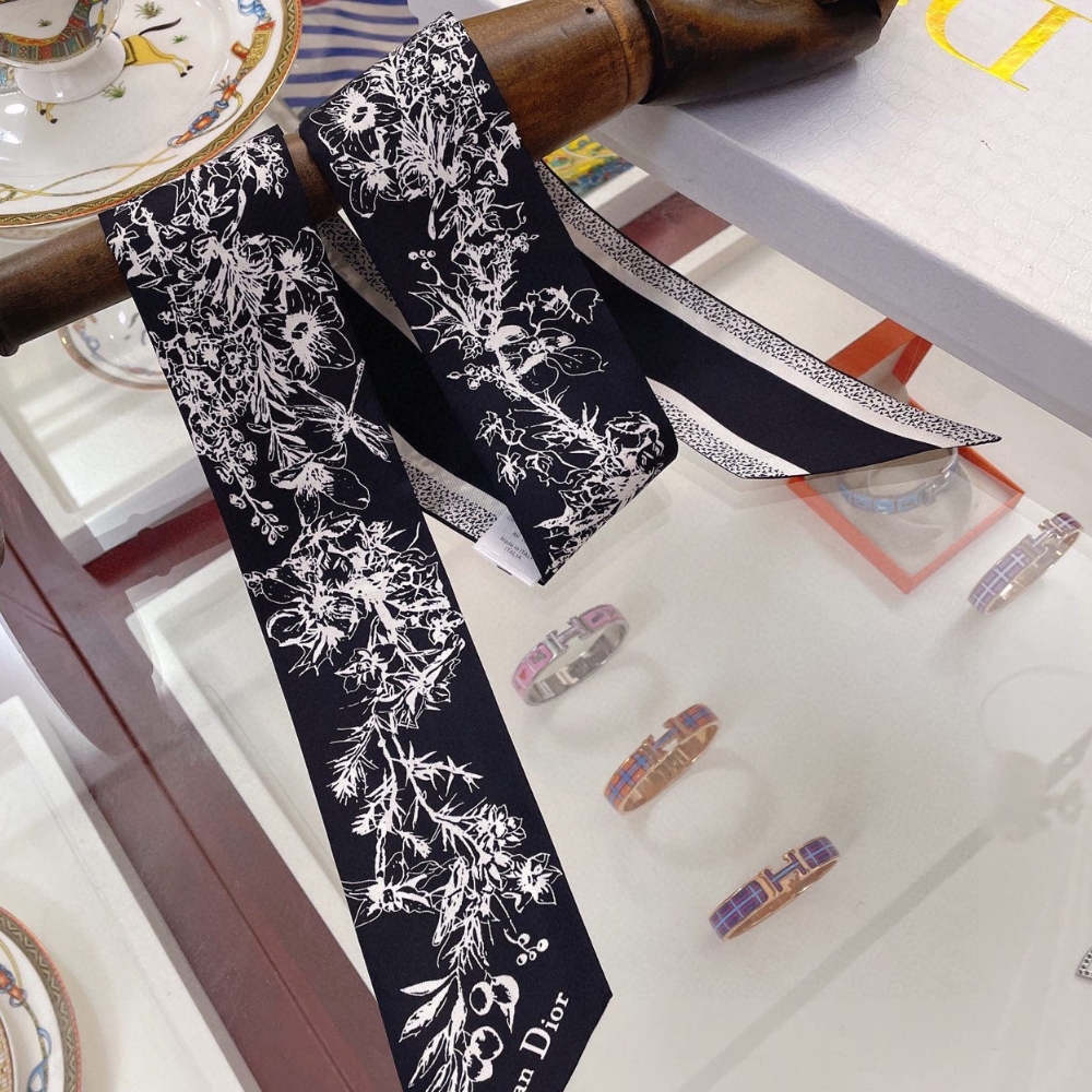 DOR TOILE DE JOUY FLOWERS MITZAH SCARF BLACK