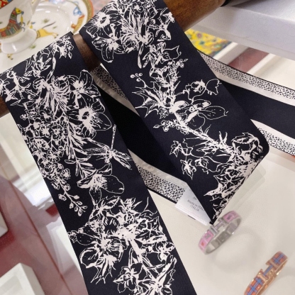 DOR TOILE DE JOUY FLOWERS MITZAH SCARF BLACK