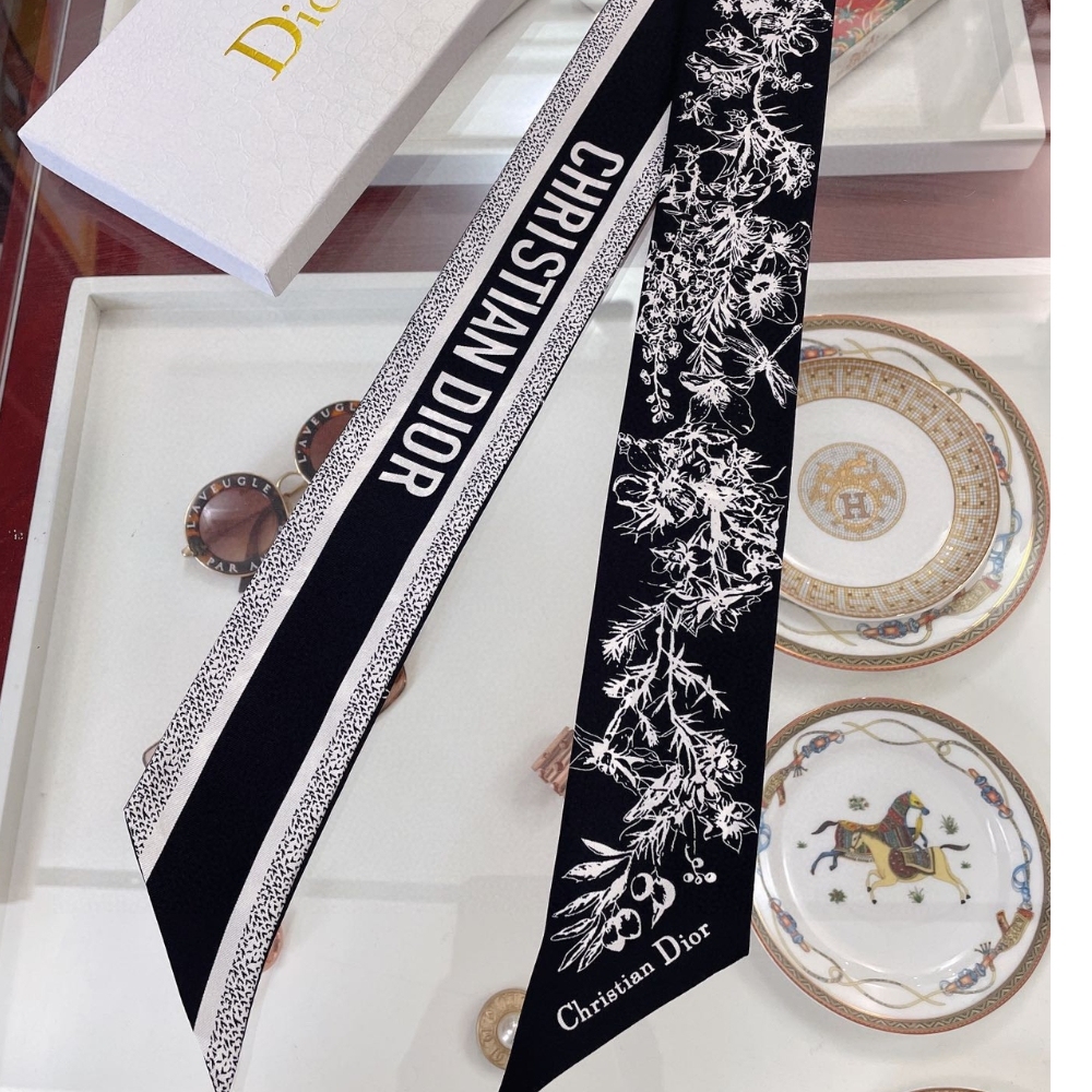 DOR TOILE DE JOUY FLOWERS MITZAH SCARF BLACK