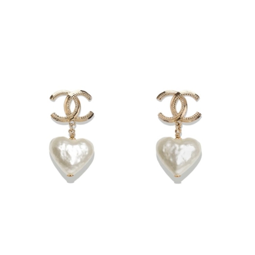 CC 22C HEART PEARL PENDANT CC DANGLE EARRINGS