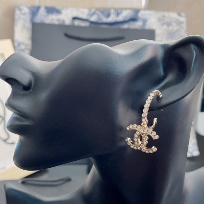 CC CC AND PERFUME BOTTLE HOOP EARRINGS