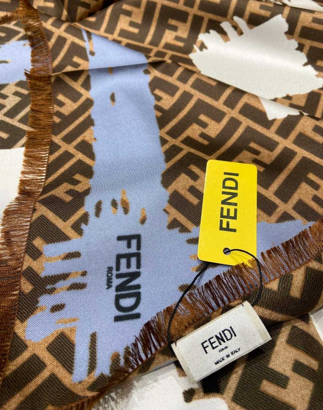 FD FF PRINTED BRUSH SCARF BROWN