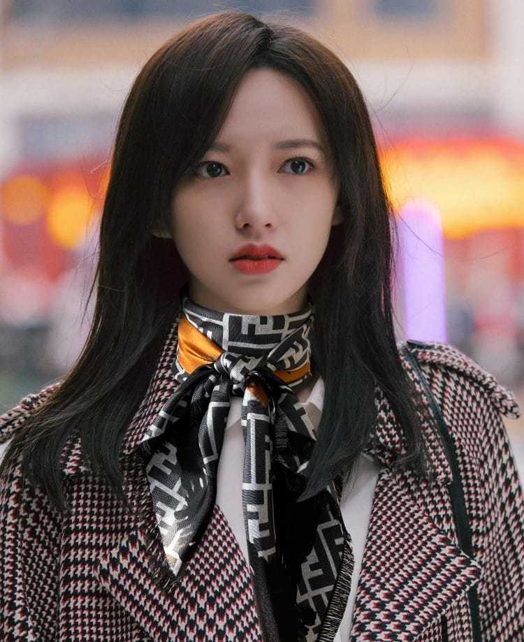 FD FF PRINTED BRUSH SCARF BLACK ORANGE