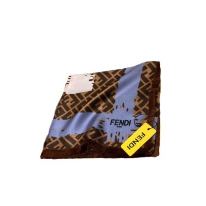 FD FF PRINTED BRUSH SCARF BROWN