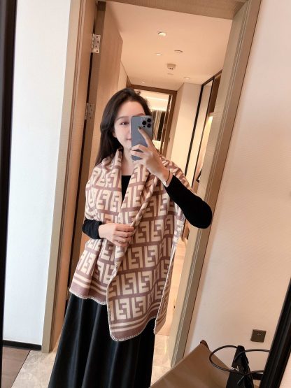 FD FF MONOGRAM SCARF BEIGE