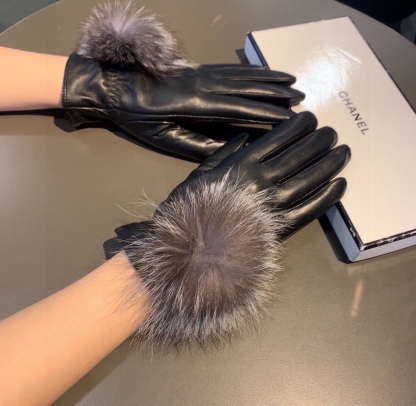 CC GLOVES FUR BLACK