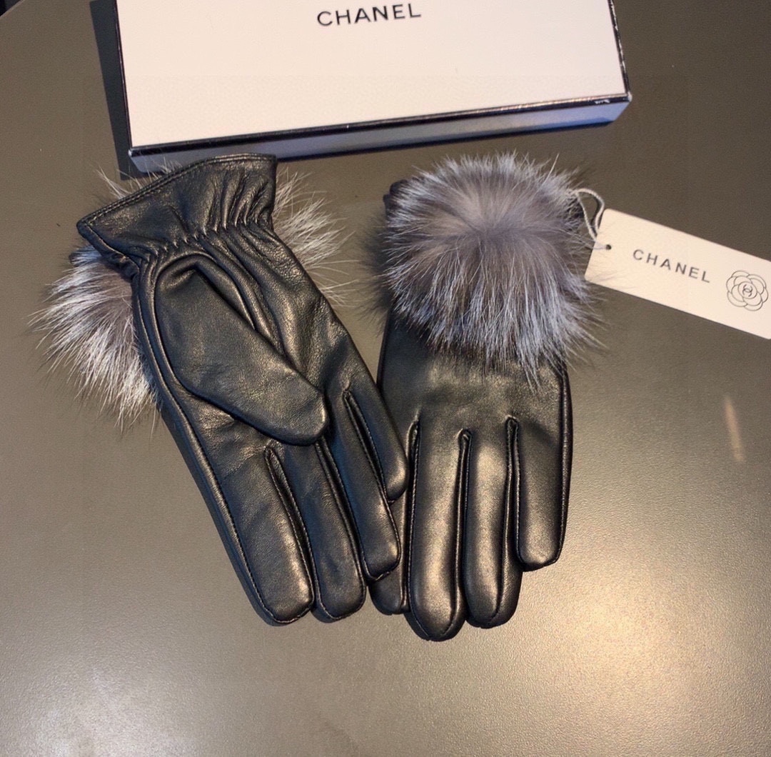 CC GLOVES FUR BLACK