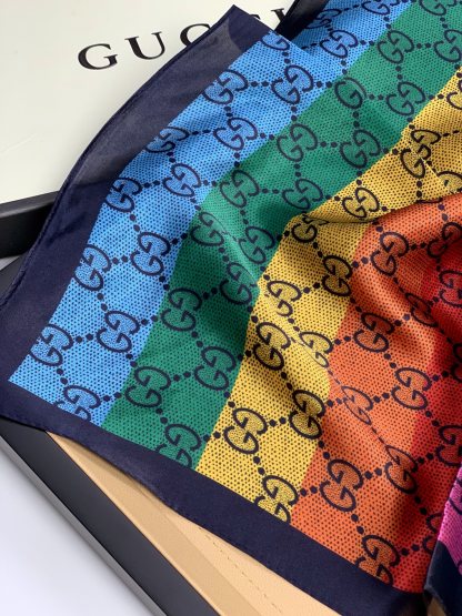 GG GG JACQUARD SCARF  70CM RAINBOW