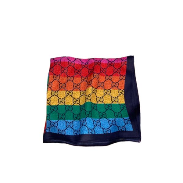 GG GG JACQUARD SCARF  70CM RAINBOW