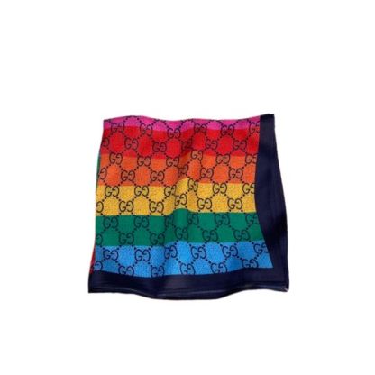 GG GG JACQUARD SCARF  70CM RAINBOW
