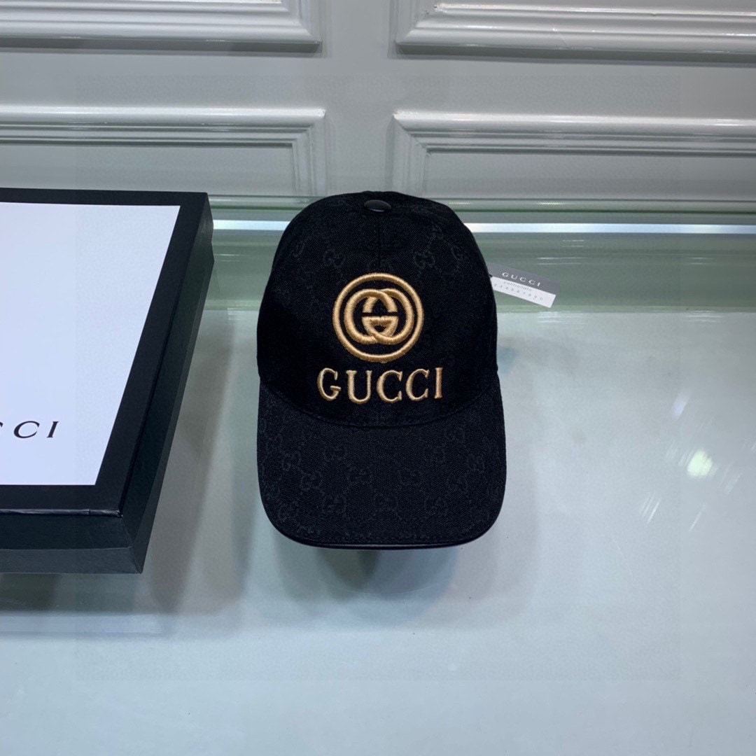 GG GG CANVAS BASEBALL CAP BLACK
